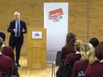 Leighton Andrews Education Minister for Wales talking at Speakers for Schools event