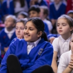 Children in a primary school assembly