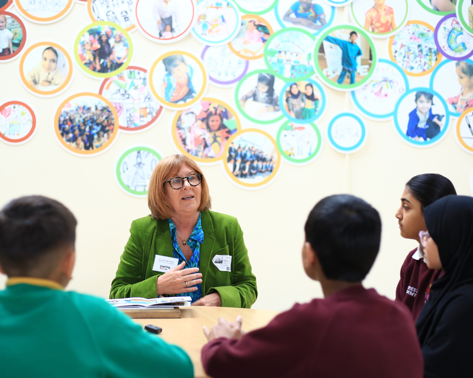 Dame Bernadette Kelly volunteering with Inspiring the Future